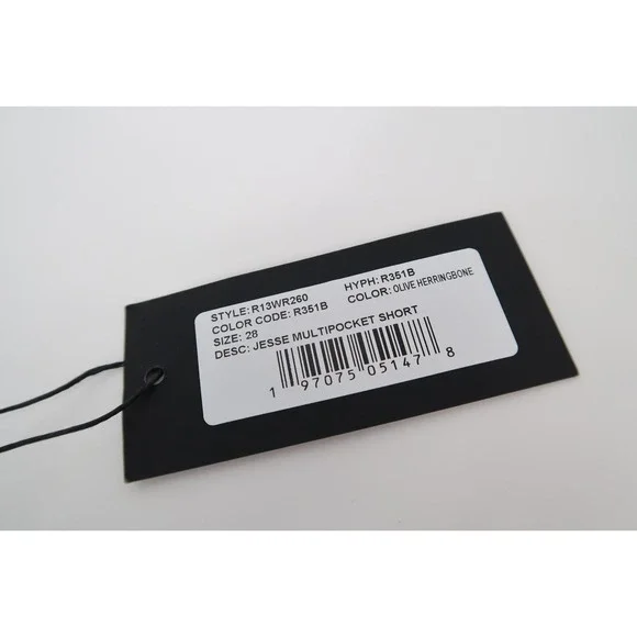 R13 Jesse Multipocket Short Womens 28 Regular Surplus Olive Herringbone US 8 New - Picture 7 of 16